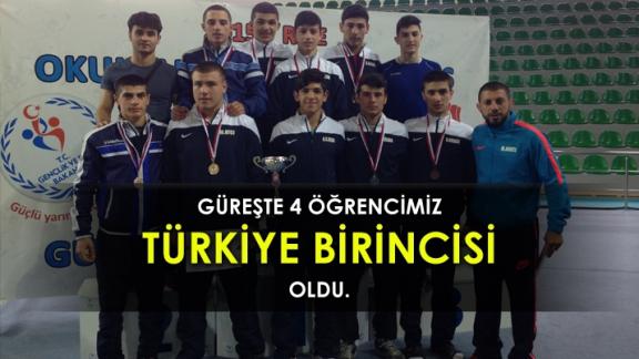 Güreşte 4 Öğrencimiz Türkiye Birincisi Oldu.