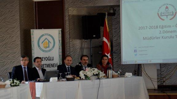 2017-2018 Eğitim Öğretim yılı 2.dönem başı okul kurum müdürleri  toplantımız  Beyoğlu Öğretmenevinde yapıldı.