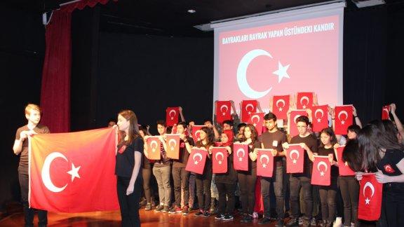 18 Mart Şehitleri Anma Günü ve Çanakkale Deniz Zaferinin 103. yıl dönümü dolayısıyla Dilnihat Özyeğin Anadolu Lisesi konferans salonunda anma töreni gerçekleştirildi.