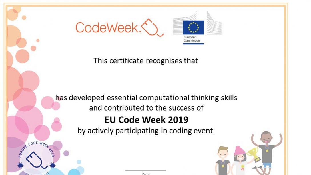 Kodlama Haftası ( EU Code Week 2019 ) etkinliklerine katılıyoruz