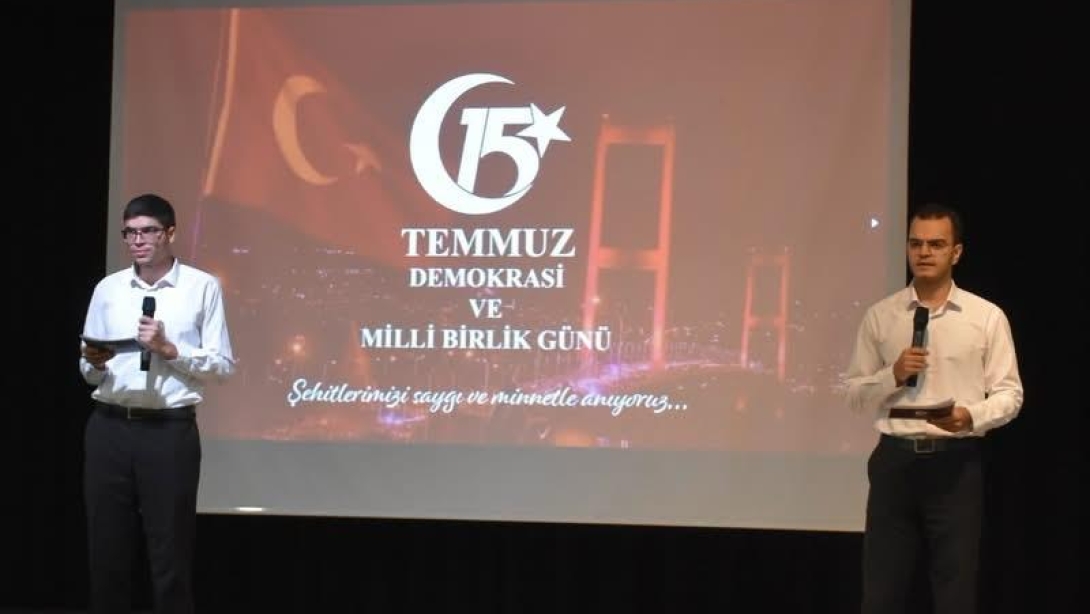 15 Temmuz  Demokrasi ve Milli Birlik Günü  Anma Programı,  Beyoğlu Anadolu İmam Hatip Lisesi'nde Şube Müdürlerimiz, İdareci Öğretmen ve Öğrencilerinin katılımıyla gerçekleştirildi.